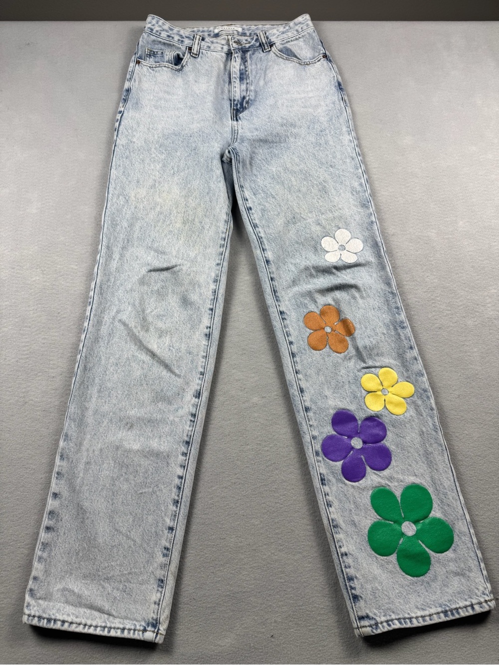 Pacsun Jeans Womens 27 Light Wash 90s Boyfriend Floral Straight Leg Y2K Boho